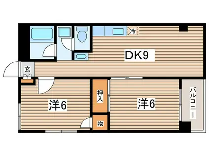 大塚マンション第二(2DK/2階)の間取り写真
