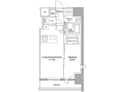 ザ・パークハビオ明大前(1LDK/3階)の間取り写真
