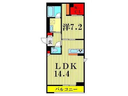 ラ カルマティー(1LDK/1階)の間取り写真