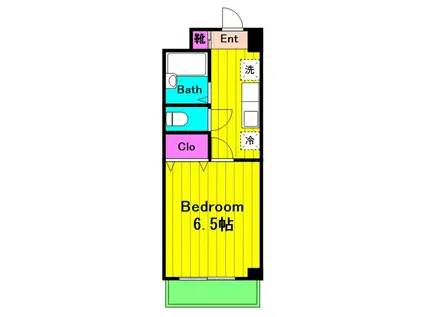 リバーストーンイースト(1K/2階)の間取り写真