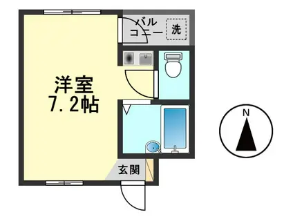 SEPIA(ワンルーム/3階)の間取り写真