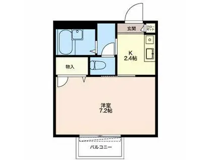 グレースハイム(1K/1階)の間取り写真