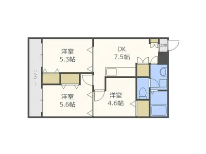 PEACE COURT(3DK/2階)の間取り写真