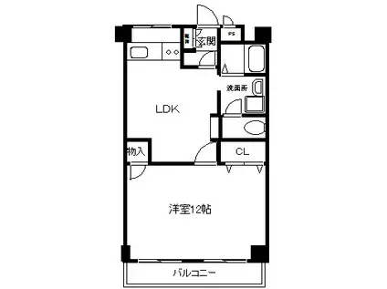 紫竹山ガーデンハイツ(1LDK/2階)の間取り写真