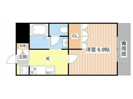 E.L.LEGACY(1K/1階)の間取り写真