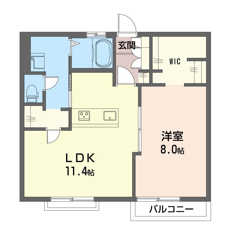 さつきハイツ(1LDK/2階)の間取り写真
