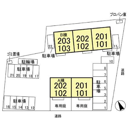 グランベルクA(2LDK/2階)の間取り写真
