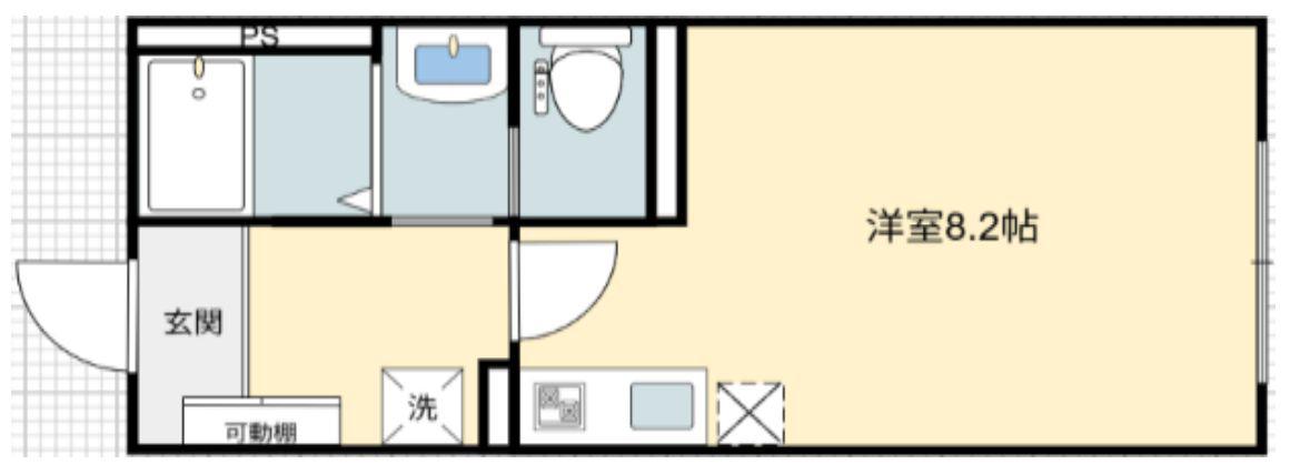 学南町マンション(1K/1階)の間取り写真