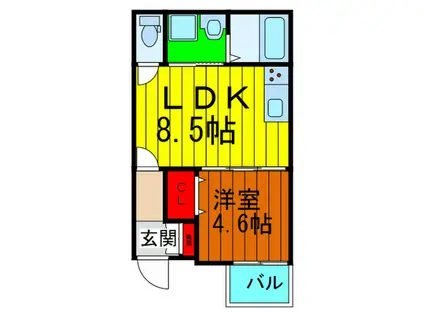 AVENTA HIRAIKE(1LDK/1階)の間取り写真