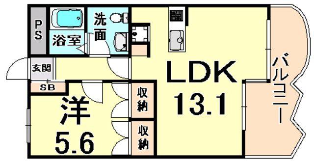 コナヴィレッジ(1LDK/2階)の間取り写真