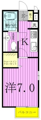 ヴィラ・グランメール(1K/1階)の間取り写真