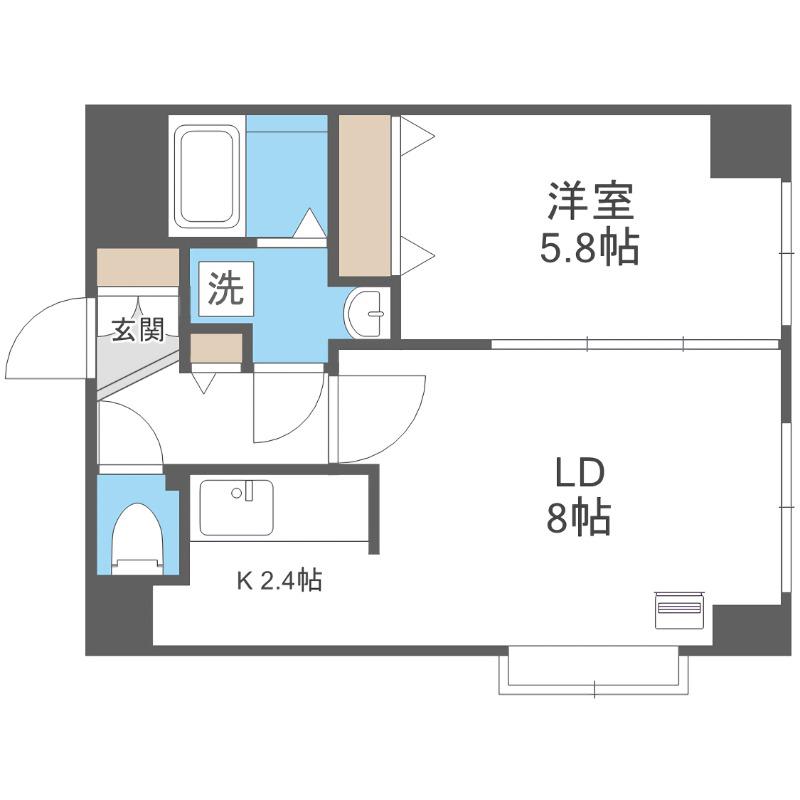 ノースパレス福住壱番館(1LDK/4階)の間取り写真