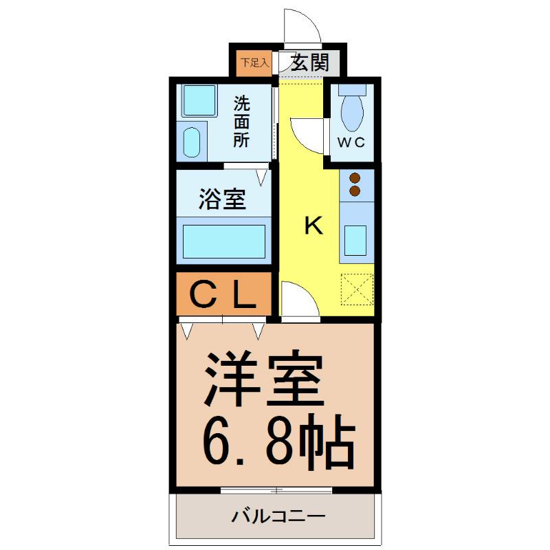 MELIV桜山(1K/1階)の間取り写真
