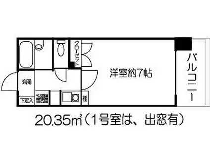 ドミール北新宿(1K/10階)の間取り写真
