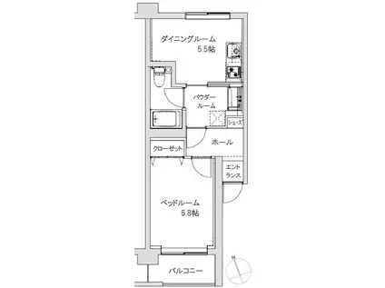 新宿第二ローヤルコーポ(1DK/1階)の間取り写真