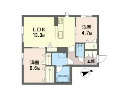グランメゾン(2LDK/1階)の間取り写真