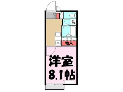 ゆめろん(1K/1階)の間取り写真