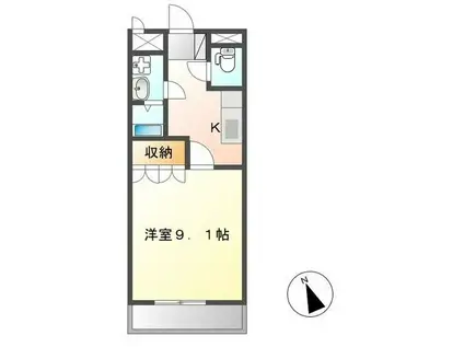 ハート・ピュア宇和田(1K/1階)の間取り写真