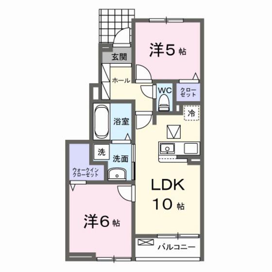光テラス II(2LDK/1階)の間取り写真