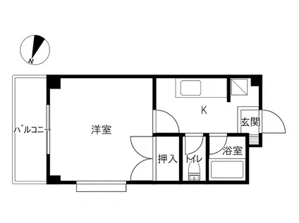 カワバハイツ(1K/1階)の間取り写真