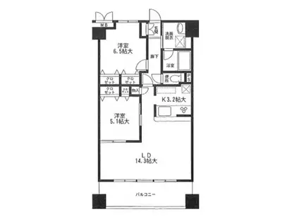 ロングエイトIII(2LDK/7階)の間取り写真