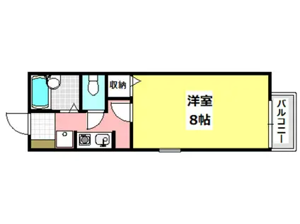 ハイツサン幸II(1K/2階)の間取り写真