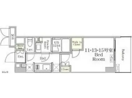 THE MUTUAL江坂(1K/4階)の間取り写真