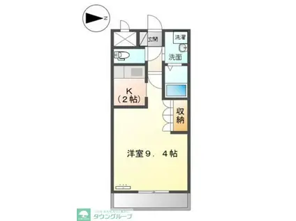 ルーム新町(1K/2階)の間取り写真