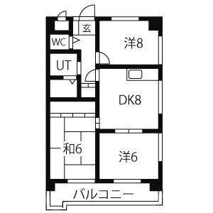 アイリス勢子坊(3DK/2階)の間取り写真