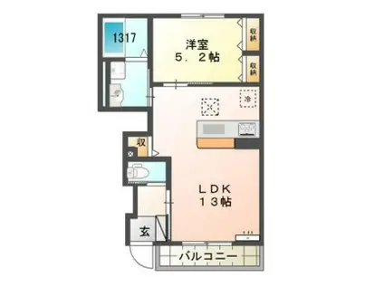 ハウス28(1LDK/1階)の間取り写真