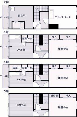 甲南町谷ビル(5SDK/2階)の間取り写真