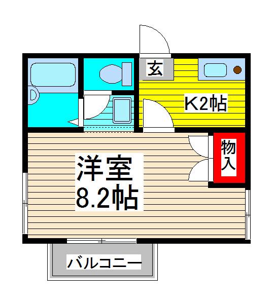 コーポカキザキ(1K/1階)の間取り写真