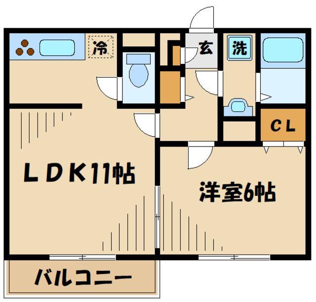 リブリ・ボナール(1LDK/1階)の間取り写真