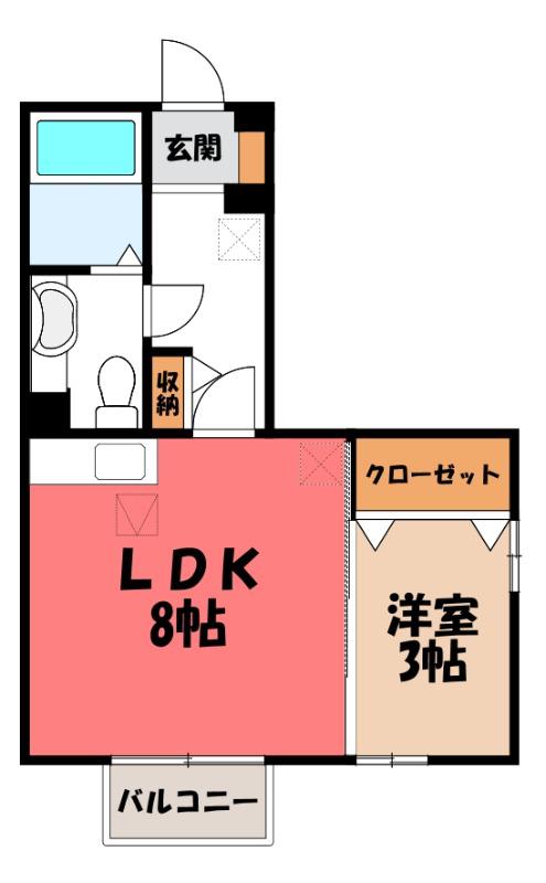 フォンテーヌ I(1LDK/1階)の間取り写真