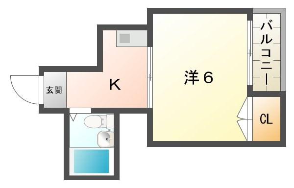 オペルIII番館(1K/4階)の間取り写真