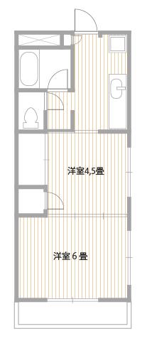 若草ハイツ(2DK/2階)の間取り写真