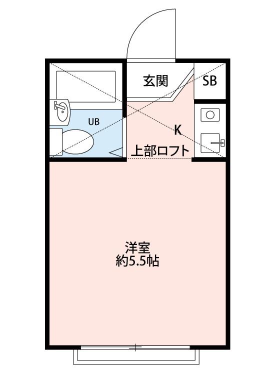 プラザ阿佐ヶ谷 B棟(1K/2階)の間取り写真