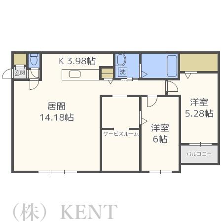 フェスタリア宮の森(3LDK/4階)の間取り写真