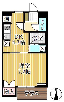 コーポ タカオ(1DK/1階)の間取り写真