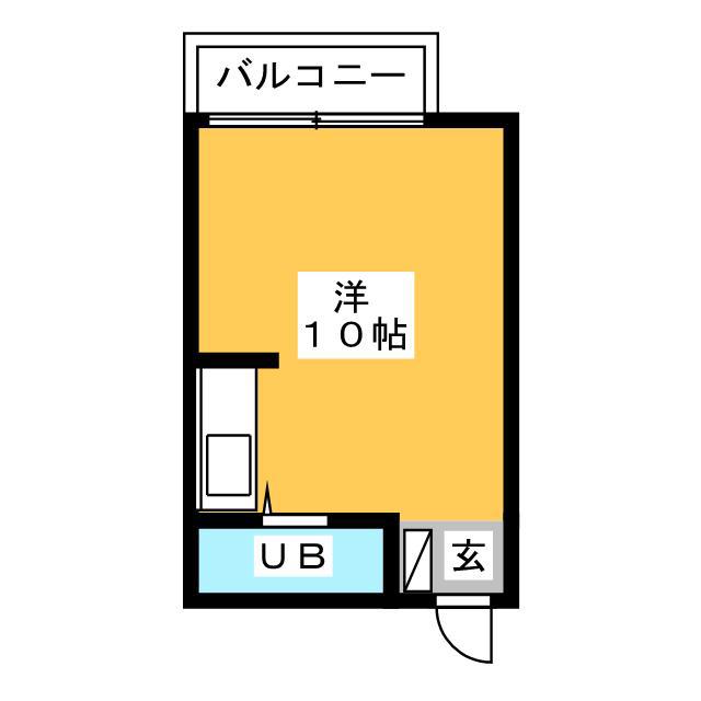 マウンティンやかた II(ワンルーム/2階)の間取り写真