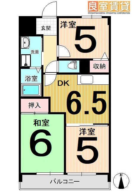エクセルハイツ尾頭橋(3DK/5階)の間取り写真