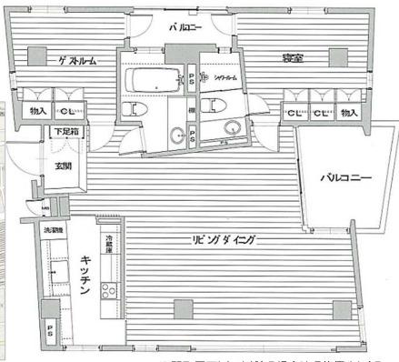 CRESCENT-T(2LDK/3階)の間取り写真
