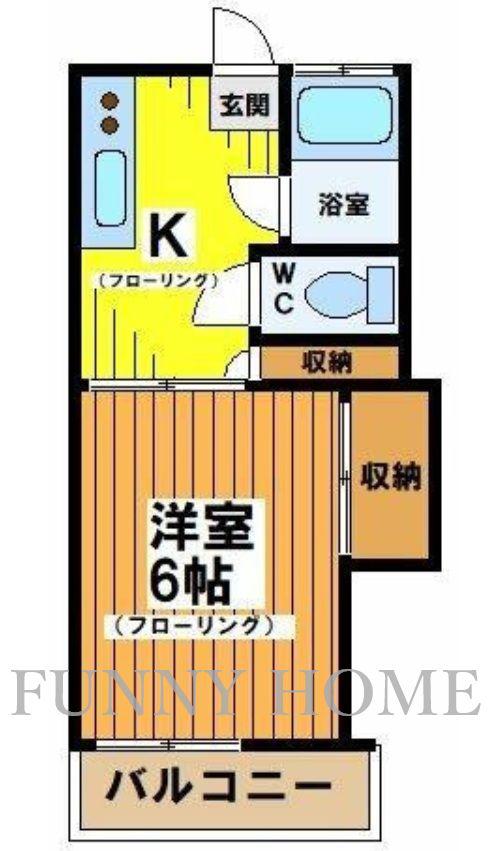 三星アパート(1K/2階)の間取り写真