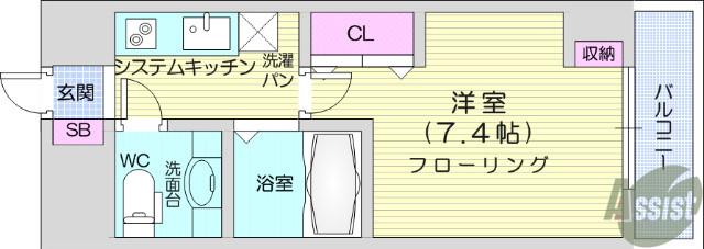 HF愛宕橋レジデンス(1K/10階)の間取り写真