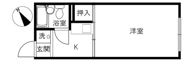 NINOS(1K/2階)の間取り写真