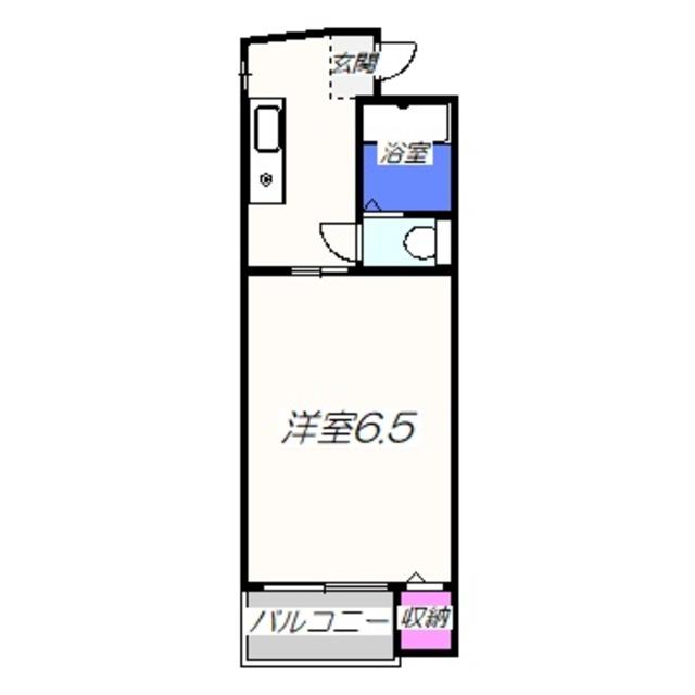 ミドゥスジ堺I(1K/2階)の間取り写真
