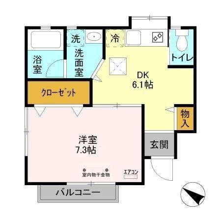 マイルーム藤IV(1DK/1階)の間取り写真