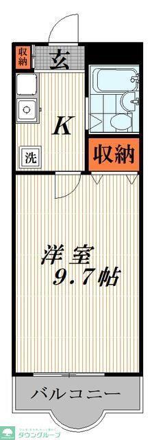 プレシャスコア中浦和(1K/2階)の間取り写真