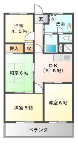 セントラルハイツ(4DK/2階)の間取り写真