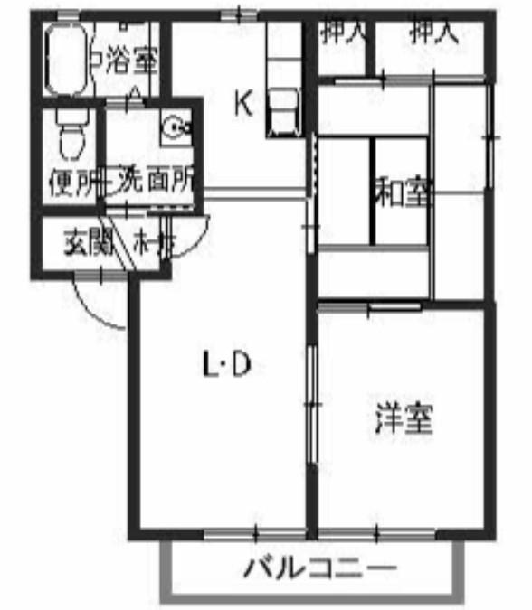 フロンティア(2LDK/2階)の間取り写真